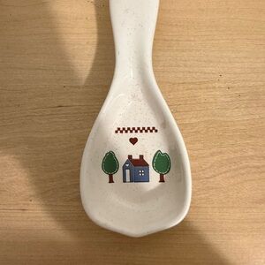 Source Unknown Ceramic Spoon with House Design
